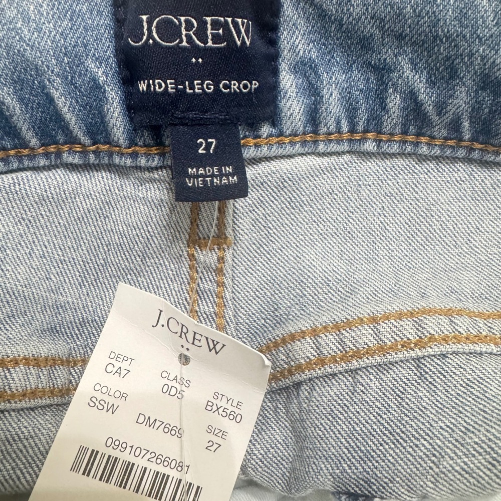 J.Crew Wide-leg Cropped Jeans 27 Spring Storm Wash NWT All-day Stretch BX560 - Picture 10 of 12